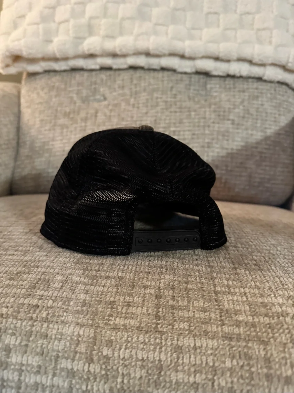 Dark Grey Trucker Hat with Leather Patch